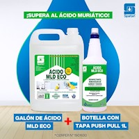 ÁCIDO MLD ECO GALÓN + 1 BOTELLA CON TAPA PUSH PULL 1L